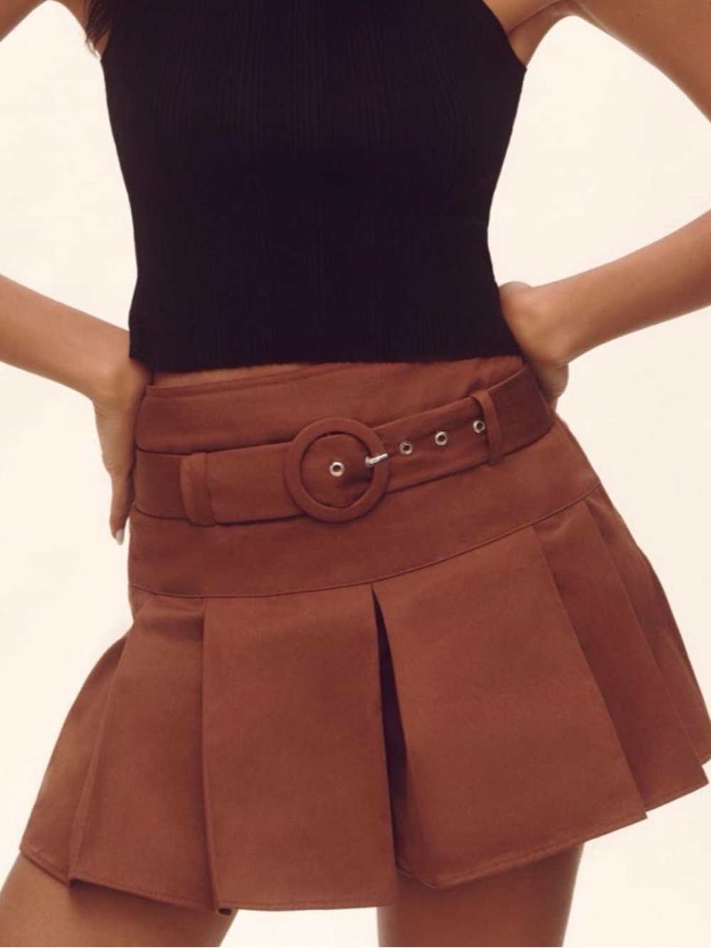 Maeve Belted Pleated Skort